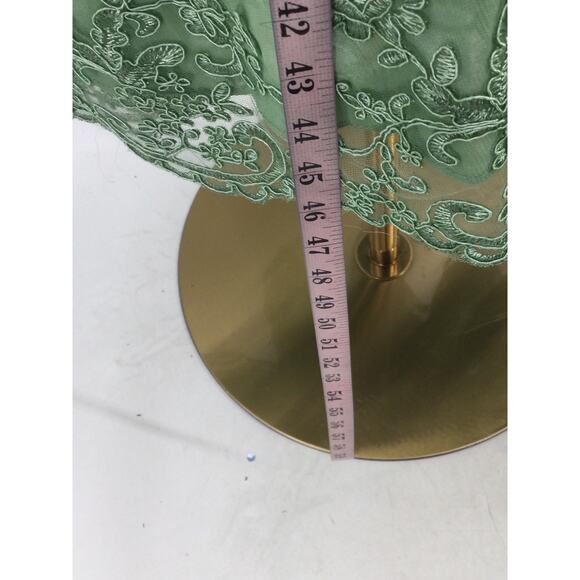 FORMAL 12 L sage green beaded sequin embroidered mother of bride dress NEW B103 - Picture 3 of 6